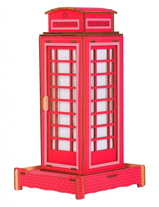 Woodcraft British Telephone Booth Wooden 3D Puzzle