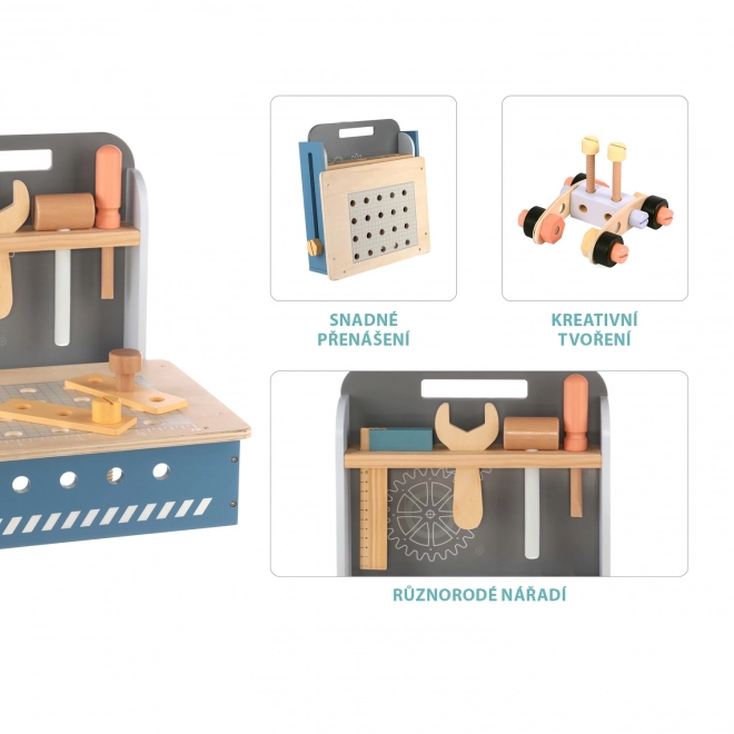 Folding Wooden Workbench for Kids