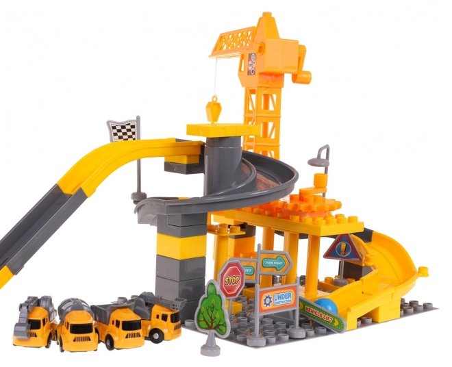 Construction Site with Vehicles and Accessories