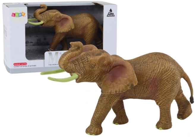 African Elephant Figurine with Raised Trunk Safari