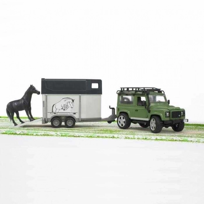 Bruder Land Rover with Horse Trailer