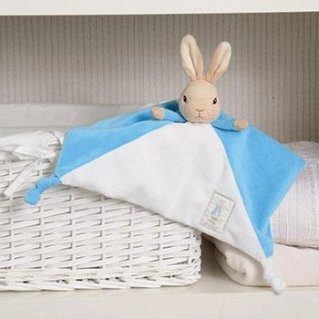 Plush Bunny Lovey Blanket Blue