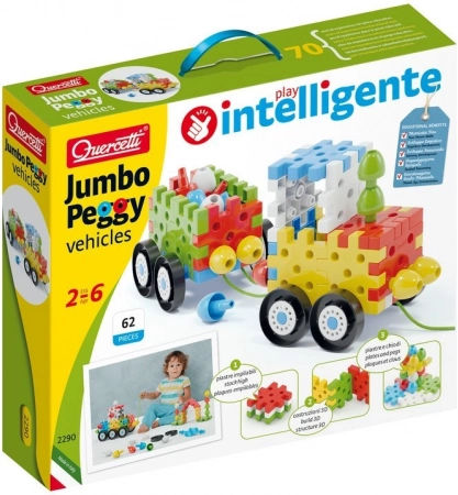Quercetti Jumbo Peggy Vehicles Építőkészlet a legkisebbeknek