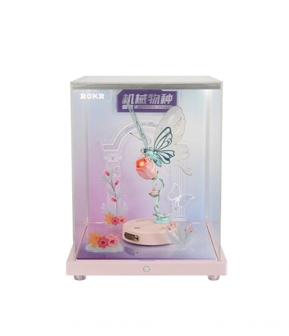 Display with Pink Butterfly Decoration