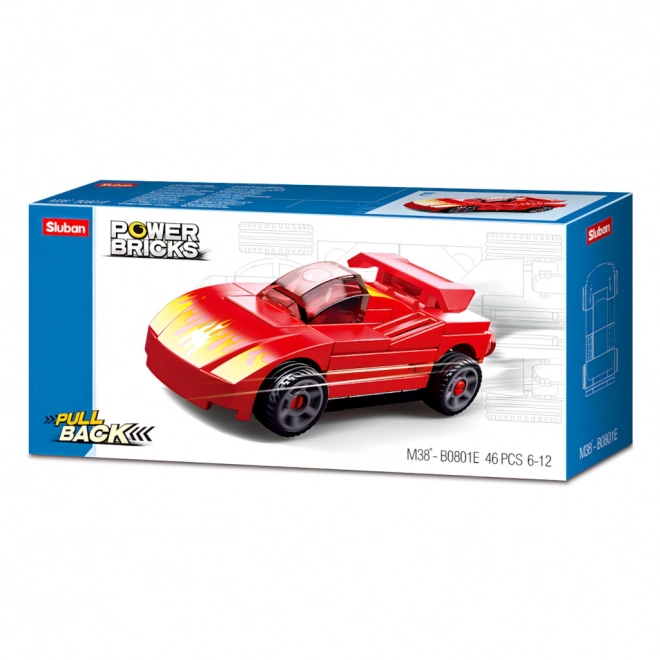 Sluban Pull-back Red Sports Car Building Set