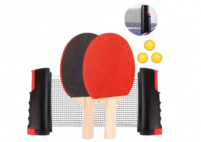 Pingpong készlet hálóval és ütőkkel