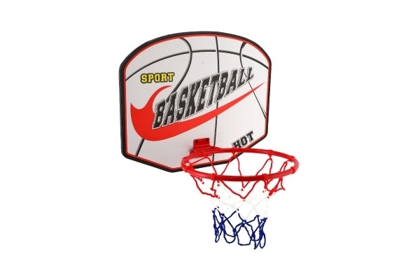 Basketball Set with Wooden Backboard, Ball, and Pump