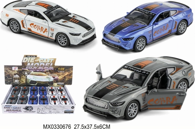 auto sportiva in metallo 1:32 con meccanismo a retrocarica