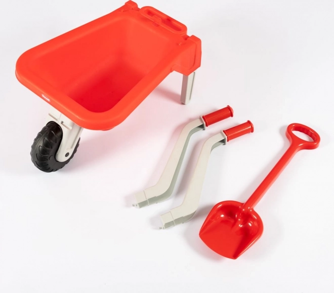 DOLONI Plastic Wheelbarrow with Shovel - Red