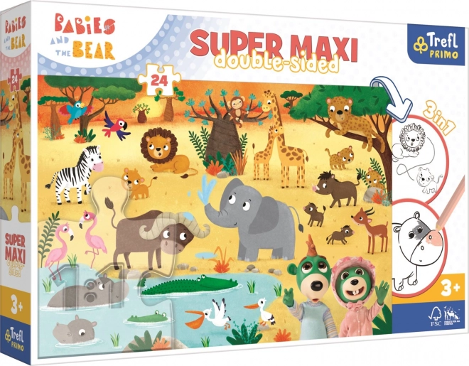 Double-Sided Puzzle Zoo Fun for Kids