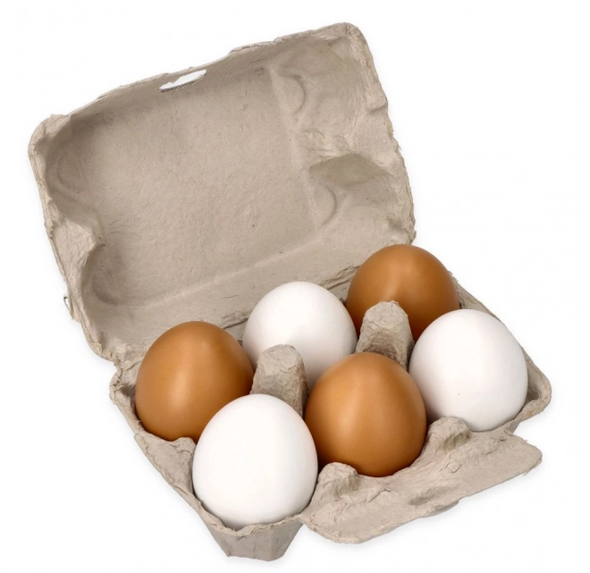 Set of Wooden Eggs in Carton