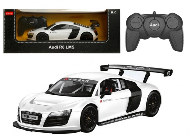 remote controlled audi r8 sports car 1:18 white