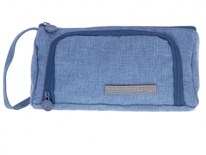 Double Compartment School Pencil Case Navy