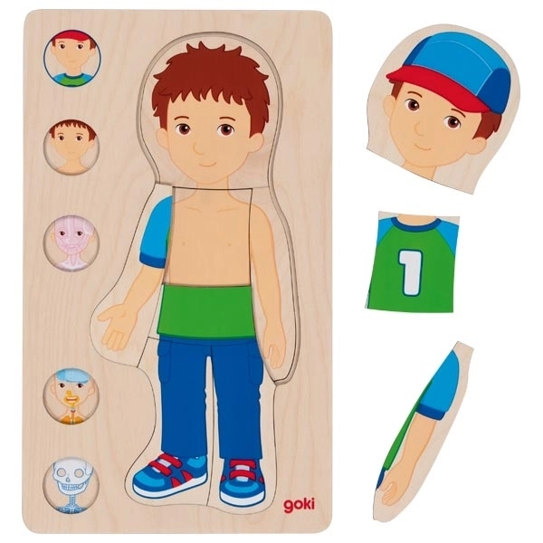 Layered Puzzle Boy - Human Body Inside Out