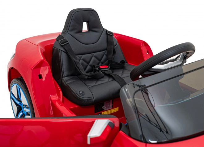Auto BMW i4 na akumulátor pre deti biele – Červené