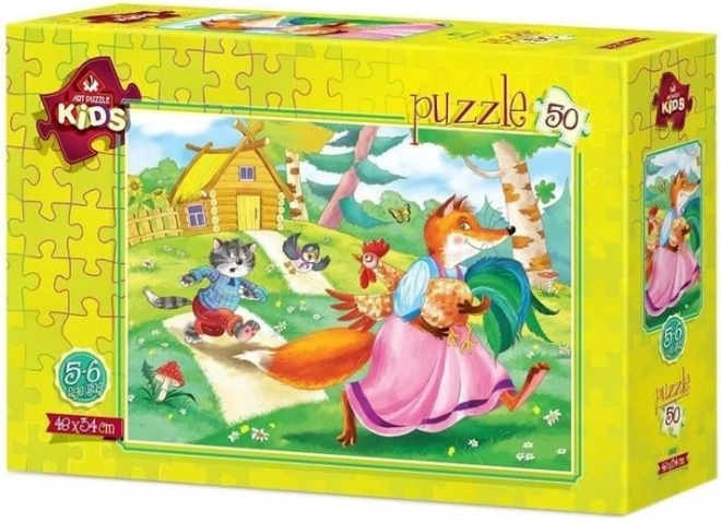 Art puzzle poultry thief 50 pieces