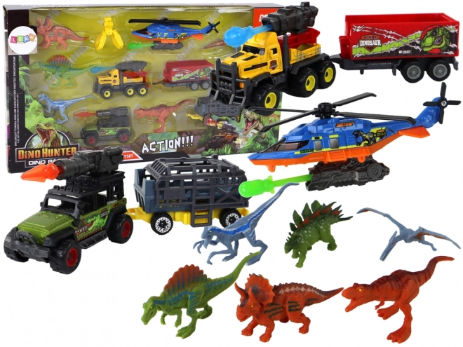 Dinosaur Adventure Vehicle Set with Helicopter