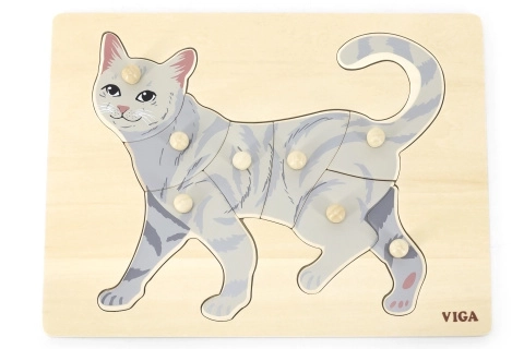 Wooden Montessori Cat Puzzle