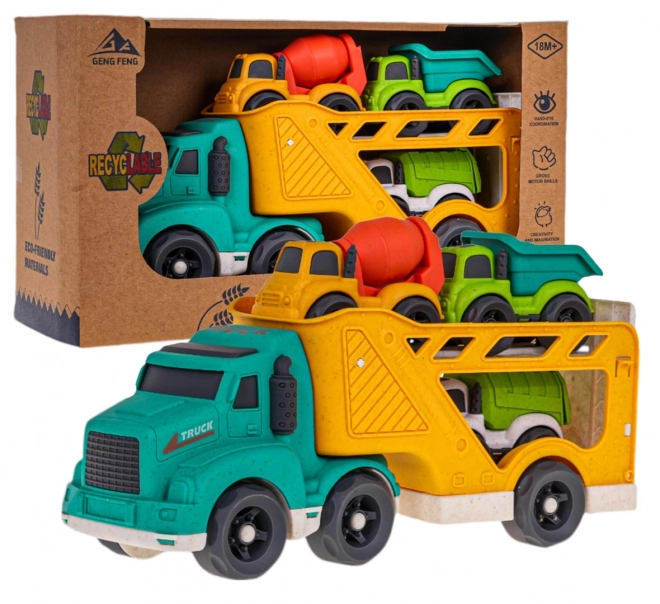 Eco Car Transporter Set with Toy Cars