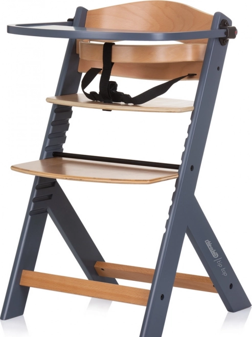 Chipolino wooden high chair Tip Top 2-in-1 Graphite