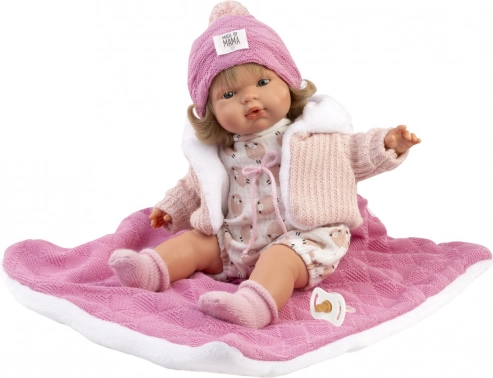 Llorens Lola realistic doll with sounds and soft cloth body 38 cm