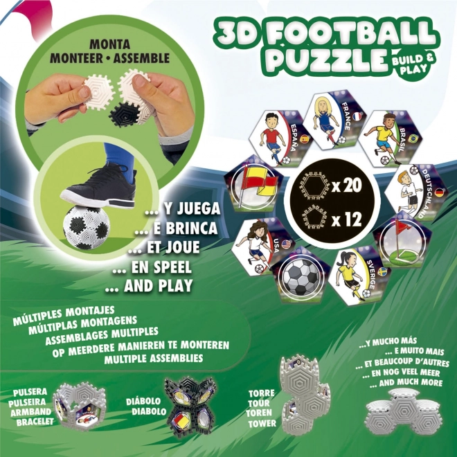 3D puzzel voetbalbal 32 stukjes