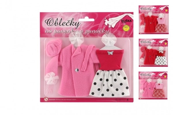 Doll Dress Set with Coat and Hat