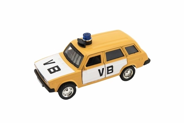 Police Car VB Die-cast/Plastic 12cm Pull-back with Lights and Sound, 2 Variants, 6 pcs in Box