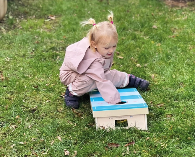 Small Foot Cornhole and Table Hockey Game 2-in-1