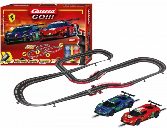 Racebaan Carrera GO Ferrari Power Racing 8,6 m met Ferrari 296 GT3 auto’s
