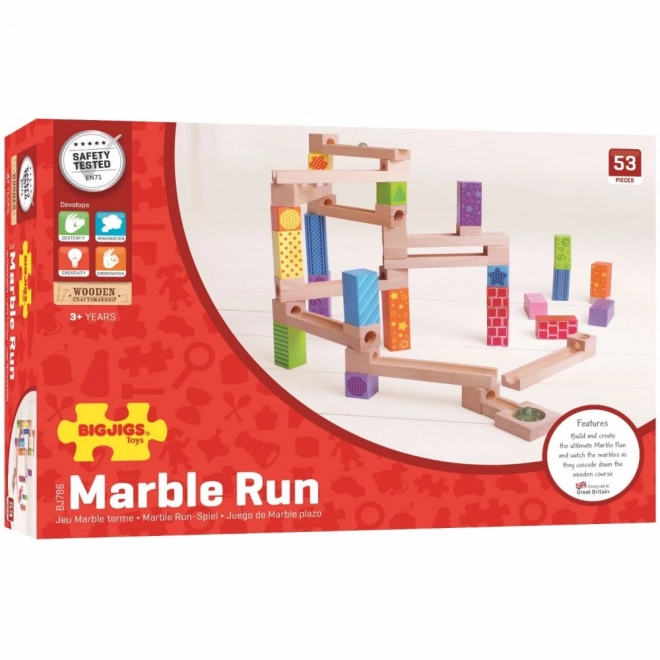 Colorful Wooden Marble Run