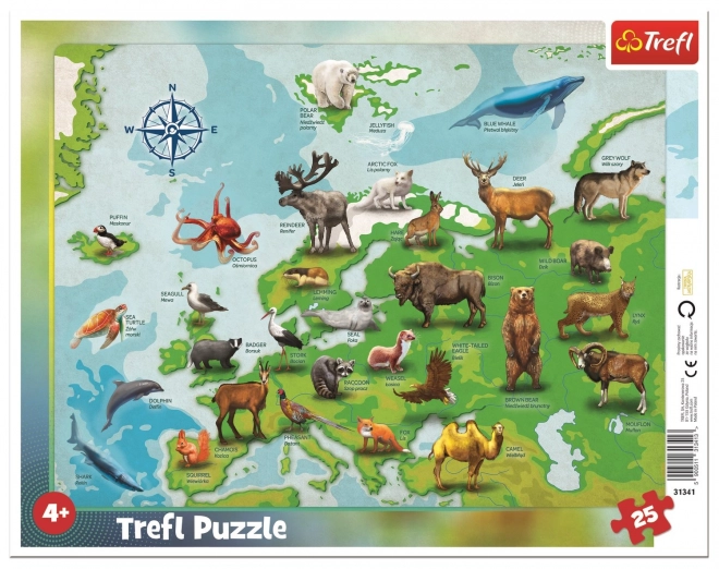 Europe Map Animal Puzzle