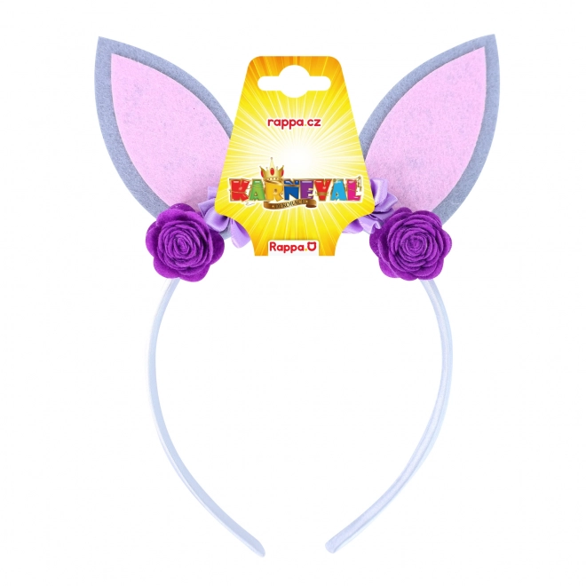 Children's Purple Headband with Bunny Ears