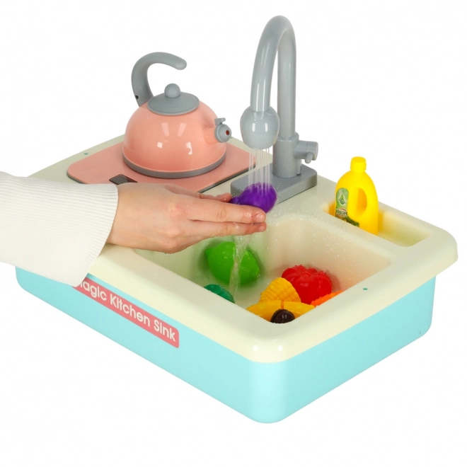 Children's Dishwashing Sink with Accessories - Blue