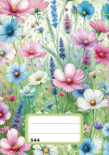 A5 Lined Notebook with Floral Design, 40 Sheets