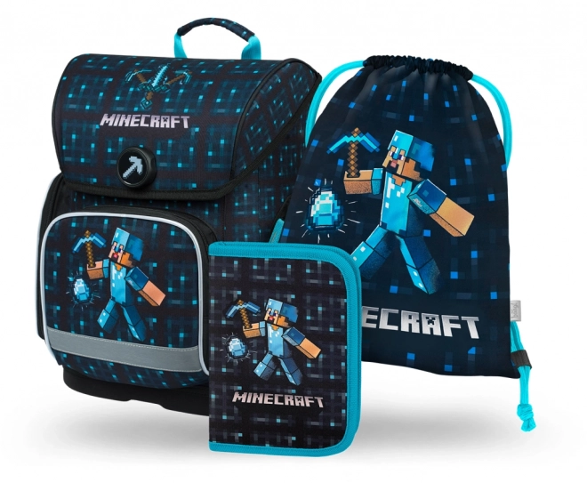 baagl trio set Ergo MINECRAFT blue axe backpack