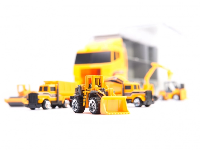 Truck Transporter with Construction Vehicles