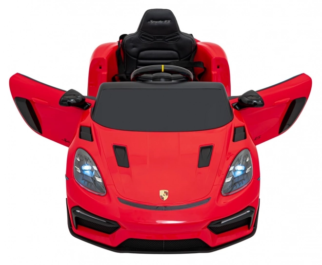 Elektrické autíčko Porsche 718 s MP4 audio panelom – Červené