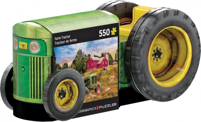 Eurographics puzzle tin old green tractor