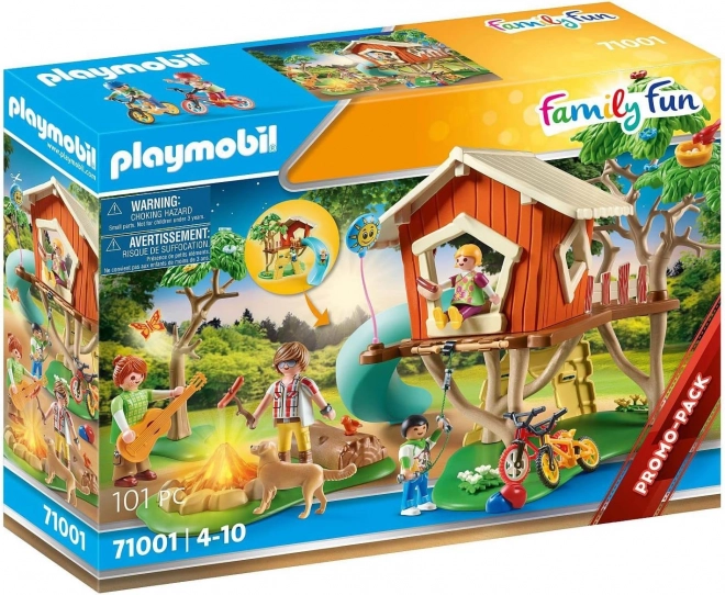 Klocki rodzinny domek na drzewie ze zjeżdżalnią