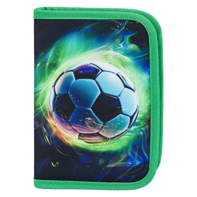 Baagl School Pencil Case Single-Layer Football Ball Green