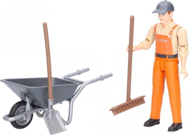 Road worker figure and rich accessories