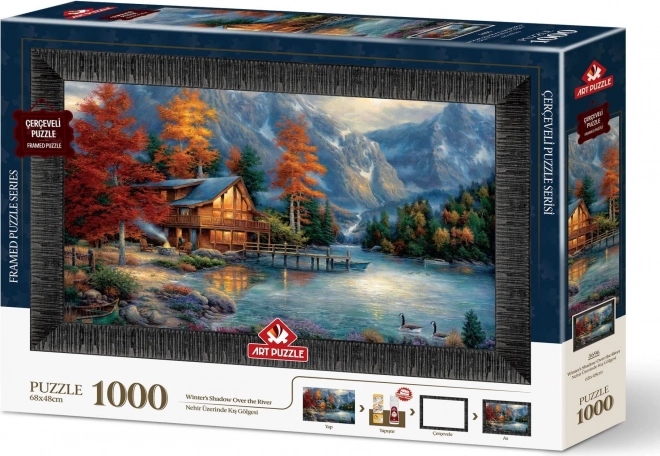 ART PUZZLE Puzzle with frame and glue 3in1 1000 pieces – Shadow over the river