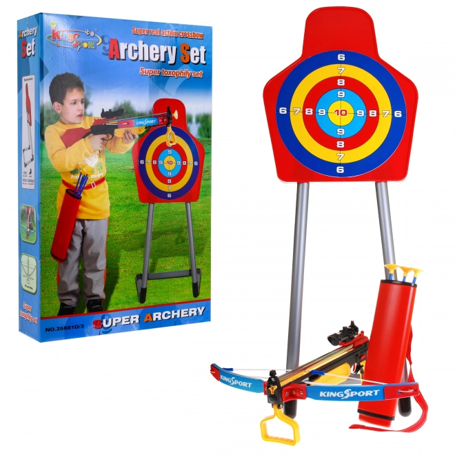 Large Crossbow Toy with Stand Target and Quiver for Kids 3+