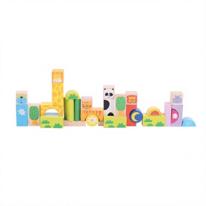 Safari Colorful Wooden Blocks for Kids