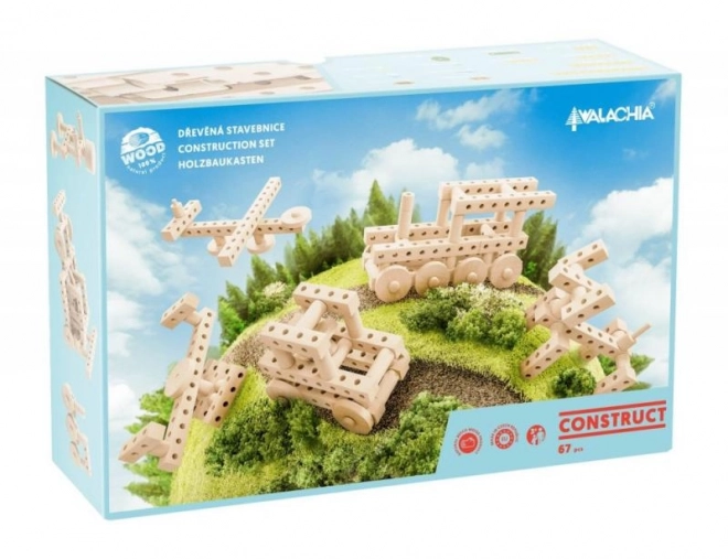 Wooden Building Set for Cars and Animals