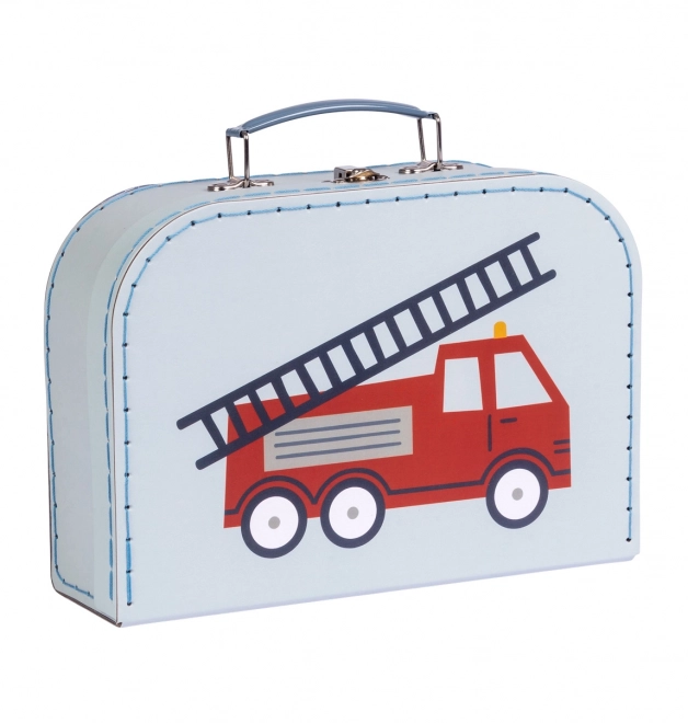 a little lovely company set of two vehicle themed cardboard suitcases