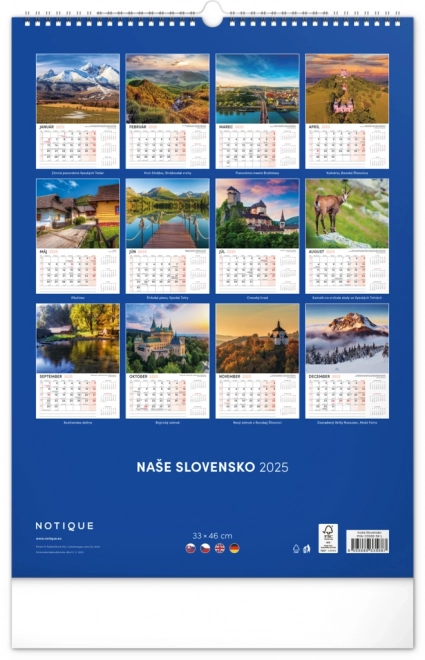 Wall Calendar Our Slovakia 2025