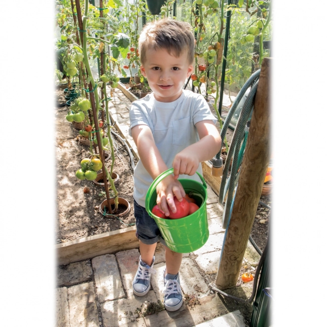 Green Metal Garden Bucket for Kids