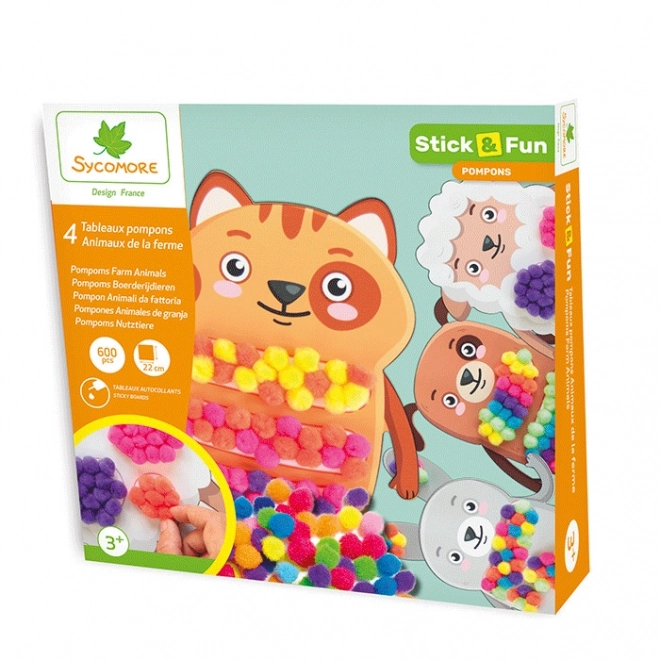 Stick & Fun Animal Pom-Pom Decoration Kit